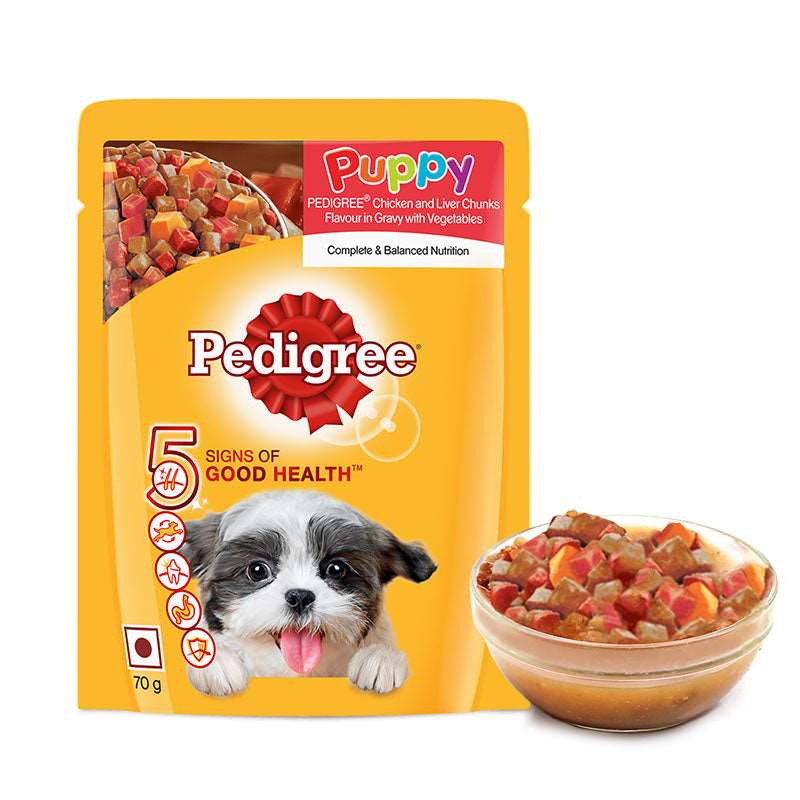 PEDIGREE® Puppy Wet Dog Food - Chicken & Liver Chunks Flavour in Gravy with Vegetables