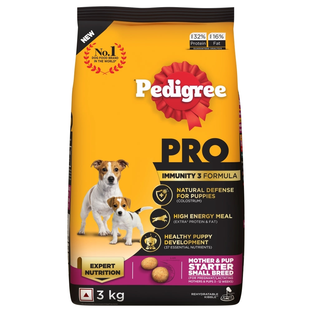 Pedigree PRO Mother & Pup Starter Small Breed Dry Dog Food - Expert Nutrition Immunity 3 Formula for Pregnant/Lactating Mothers & Pups (3-12 Weeks)