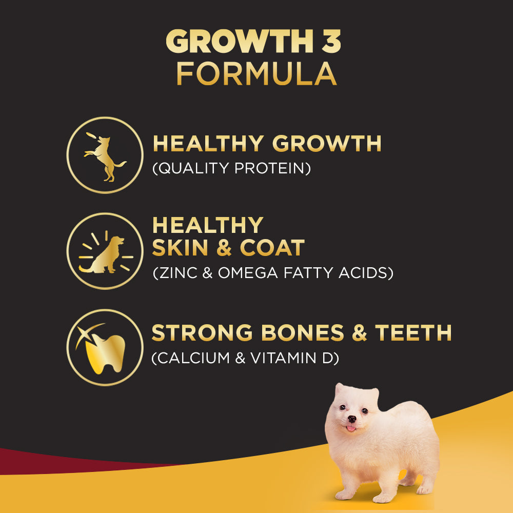 Pedigree PRO Puppy Dry Dog Food - Expert Nutrition Growth 3 Formula for Small Breed Dog (2-9 Months)